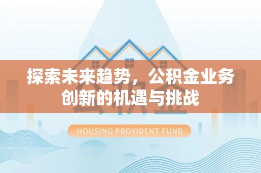 湾里探索未来趋势，公积金业务创新的机遇与挑战