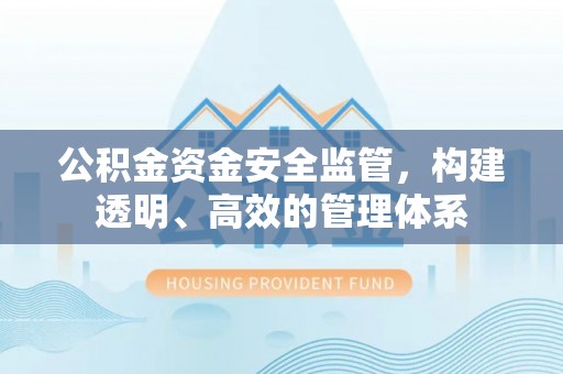 湾里公积金资金安全监管，构建透明、高效的管理体系