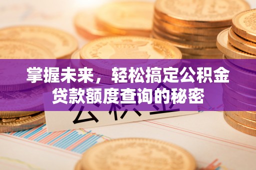 湾里掌握未来，轻松搞定公积金贷款额度查询的秘密