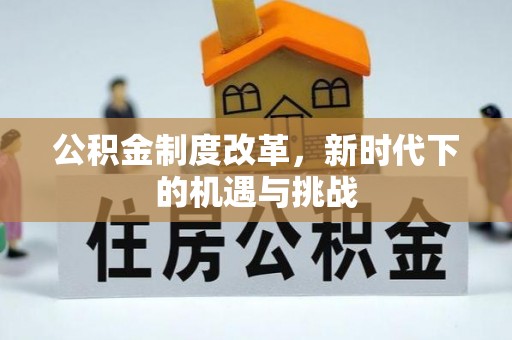湾里公积金制度改革，新时代下的机遇与挑战