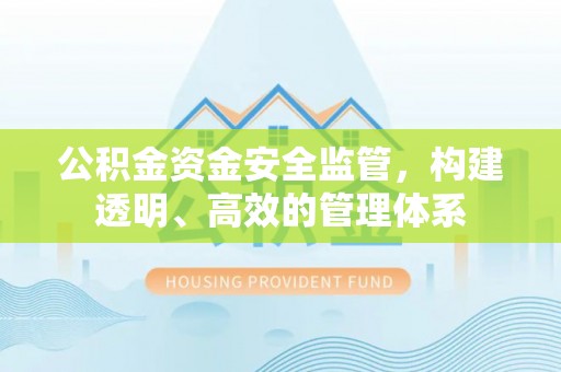 湾里公积金资金安全监管，构建透明、高效的管理体系