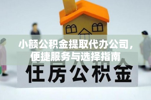 湾里小额公积金提取代办公司，便捷服务与选择指南
