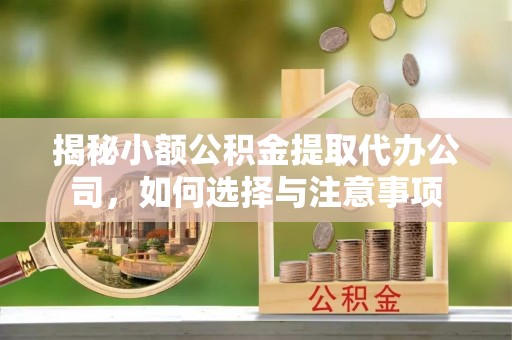湾里揭秘小额公积金提取代办公司，如何选择与注意事项