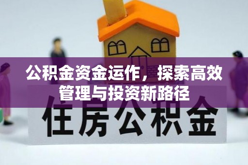 湾里公积金资金运作，探索高效管理与投资新路径