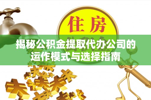 湾里揭秘公积金提取代办公司的运作模式与选择指南
